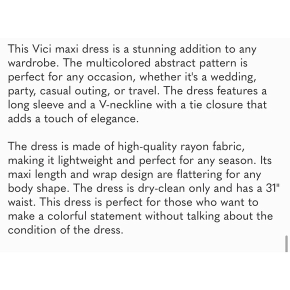NWT • VICI Abstract Print Multicolor Maxi Wrap Dress / Duster - Picture 3 of 11